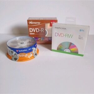 Memorex DVD-R and‎ DVD-RW Blank Discs Verbatim Jewel Case 40 Total 4x 8x 16x